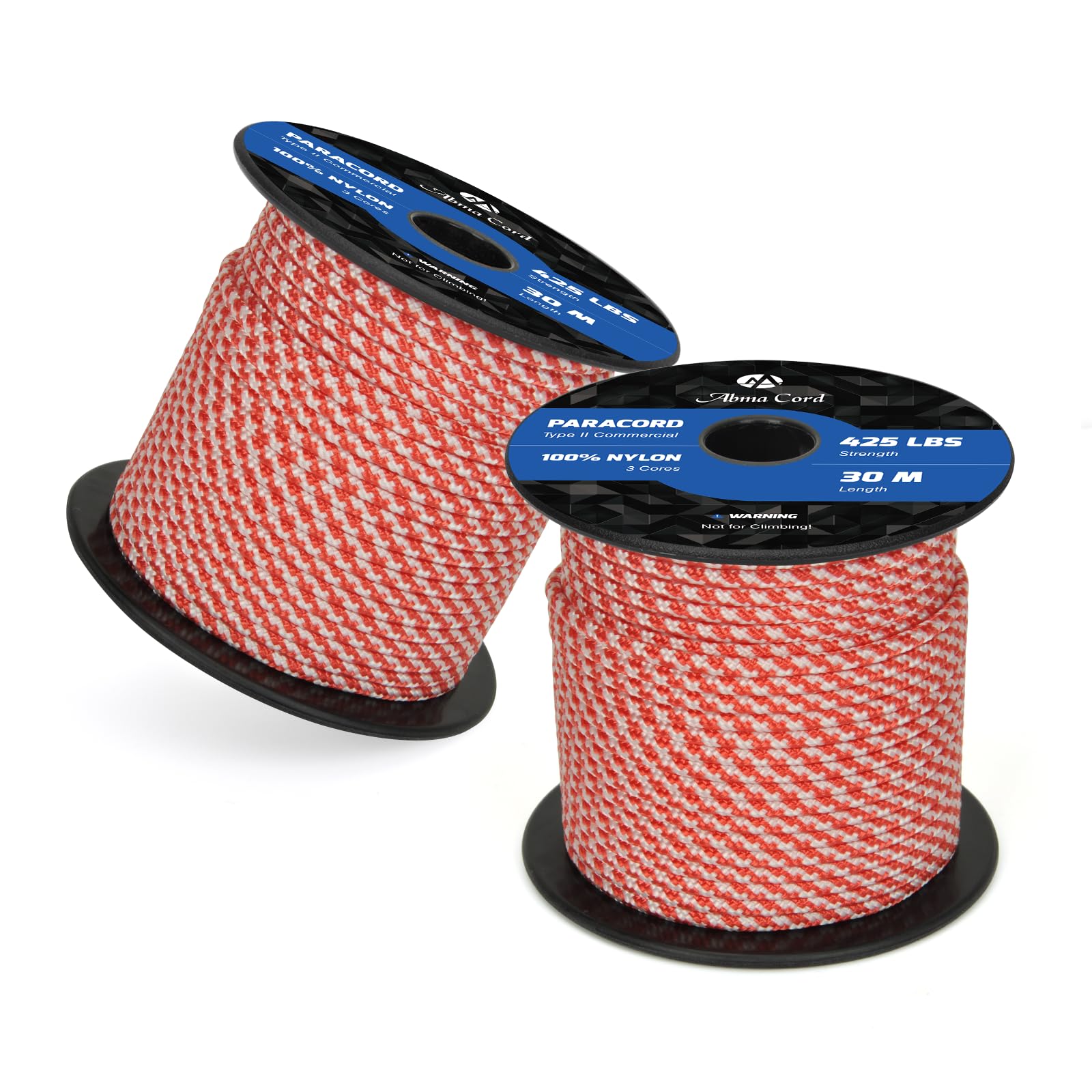 Abma Cord Paracord 425 lbs 3mm 100% Nylon 30M - Candy Cane — image 1