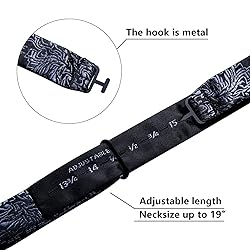 YOHOWA Mens Self Tie Bow Ties Black Grey Floral