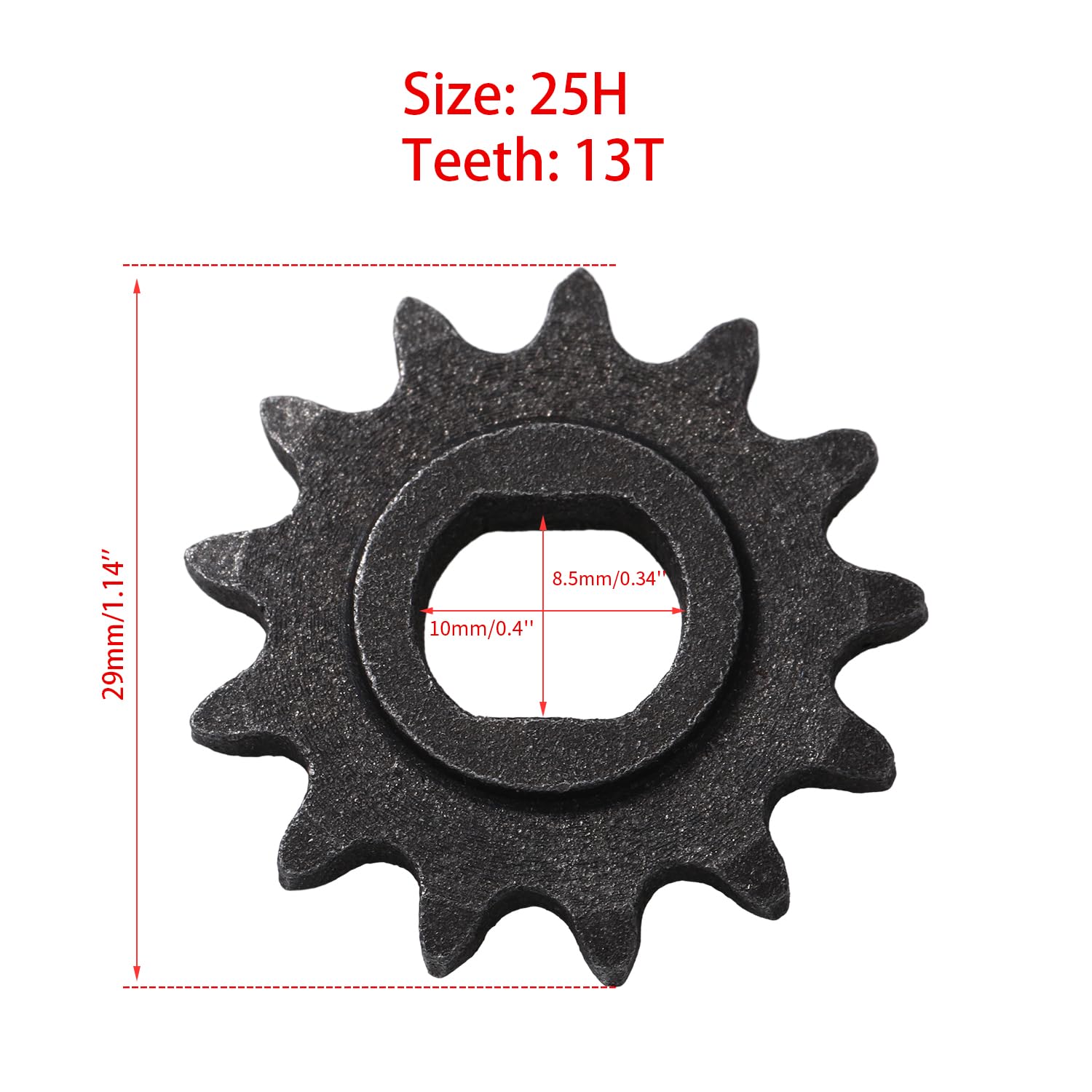 KAMIER Upgraded 25H Chain 13T Teeth Motor Sprocket Master Link Replacement for Razor MX500 MX650 SX500 Mcgrath Dirt Rocket Bike RSF650 MY1020 Motor Kids Electric Scooter Mini Bike Go Kart Cart Parts