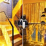 FANSIR 300LED Curtain Fairy Lights 3m x 3m USB Remote 8 Modes Warm White view 6