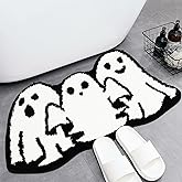 Percozzi Halloween Bath Rugs Ghost Bathroom Rug Non-Slip Floor Mat for Bathroom Kitchen Rug Soft Absorbent Bath Tub Mat Room Halloween Bath Rug
