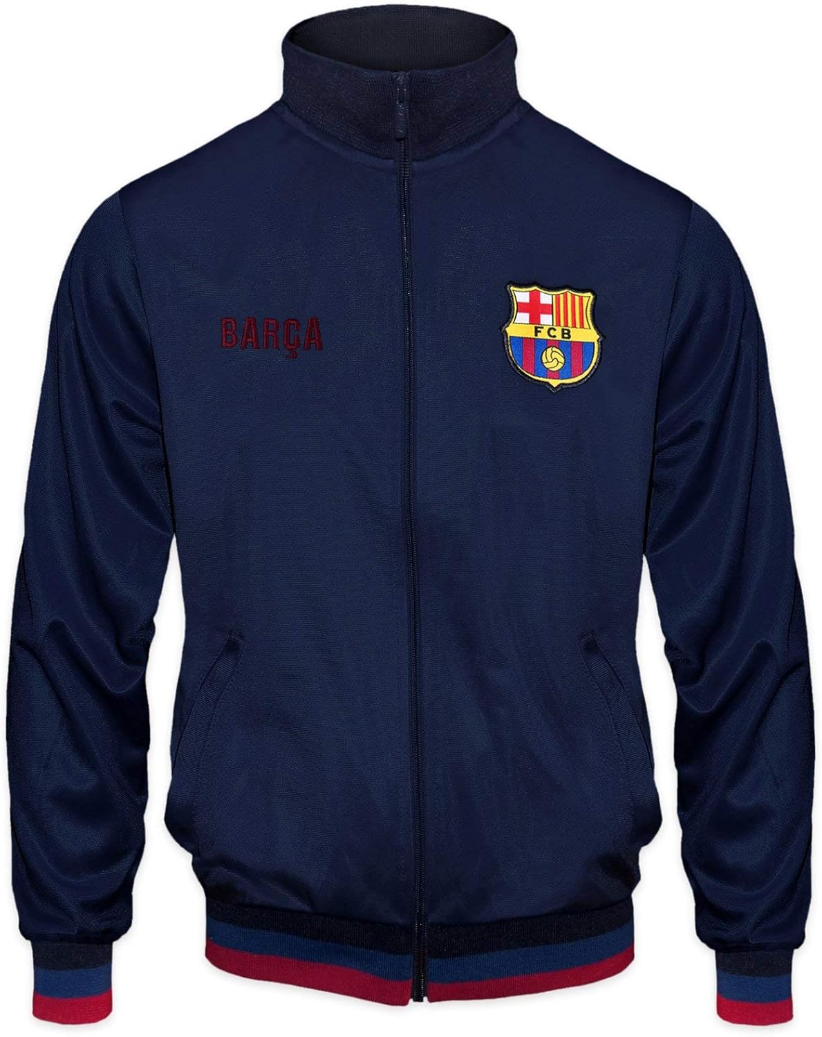 FC Barcelona Official Soccer Gift Mens Retro Track Top