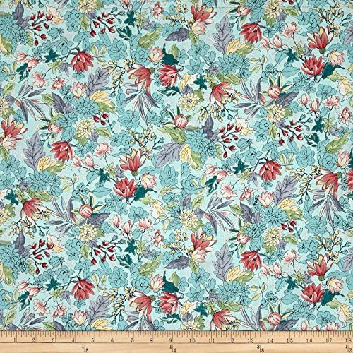 Serene Spring May Flowers Breeze Metallic Fabric By The Yard