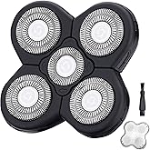 5 Blades Shaver Replacement Heads for Bald Men Easy to Clean Electric Shaver with Blade Cover