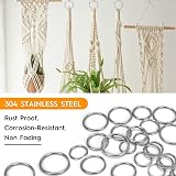 Boloest 36pcs Stainless Steel O Rings Welded for DIY Craft Keychain Belt 1.2" view 5