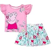 Peppa Pig Toddler Girls Skirt Sets Top Shirt and Skirt for Birthday Party | Officially Licensed, Soft Fabric