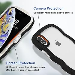 Anuck for iPhone Xs Max Case Wavy Edge Clear Back