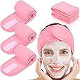 Whaline 4 PCS Spa Headband, Make up Hair Band, Stretch Terry Cloth Headband for Sport Yoga Shower (Pink)