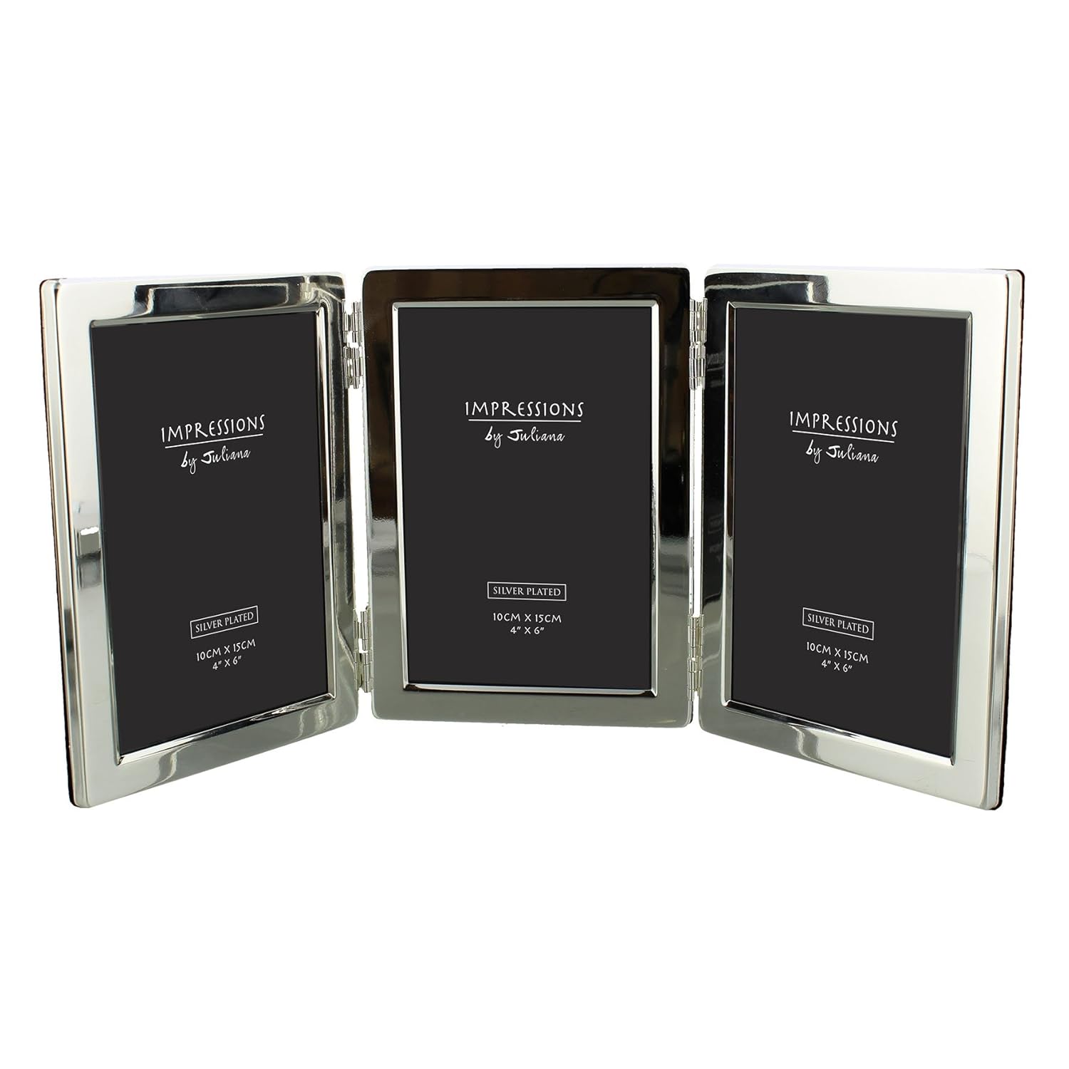 Triple Silver Plated 4 x 6 Photo Frame Gift New Boxed