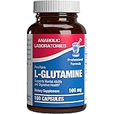 Free Form L-Glutamine Supplement - Clinical L Glutamine Capsules 500mg for Gut Health and Immune Support - Powerful Amino Acid Glutathione Precursor - Non-GMO & Made in The USA - 100 Servings