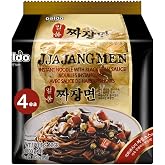 Korean Food Paldo Jjajang Instant Black Bean Sauce Noodles 4 Packs 28.2oz | Korean-style instant black bean sauce noodles with rich savory flavor and chewy texture. Includes 4 convenient packs.