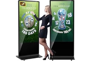 YCKJNB 65 inch Indoor Digital Signage 4K Touchscreen,CMS Software,IPS Floor Standing Digital Kiosks Interactive Displays with WiFi HDMI/USB Input Auto AD Player, Android OS Black