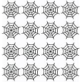 SaktopDeco 16 PCS Black Felt Spider Web Coasters Set Drink Coasters Cup Mat for Holiday Halloween Party Table Decoration