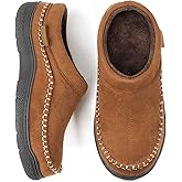 Zigzagger Men's Slip On Moccasin Slippers, Indoor/Outdoor Warm Fuzzy Comfy House Shoes, Fluffy Wide Loafer Slippers