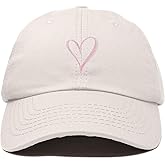 Hand Drawn Heart Hat Womens Embroidered Baseball Cap