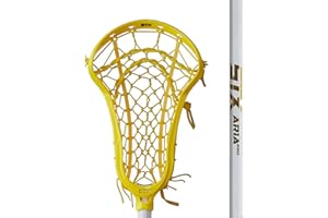 STX Aria Pro™ Women's Complete Lacrosse Stick,White, Strung w/Yellow Lock Pocket