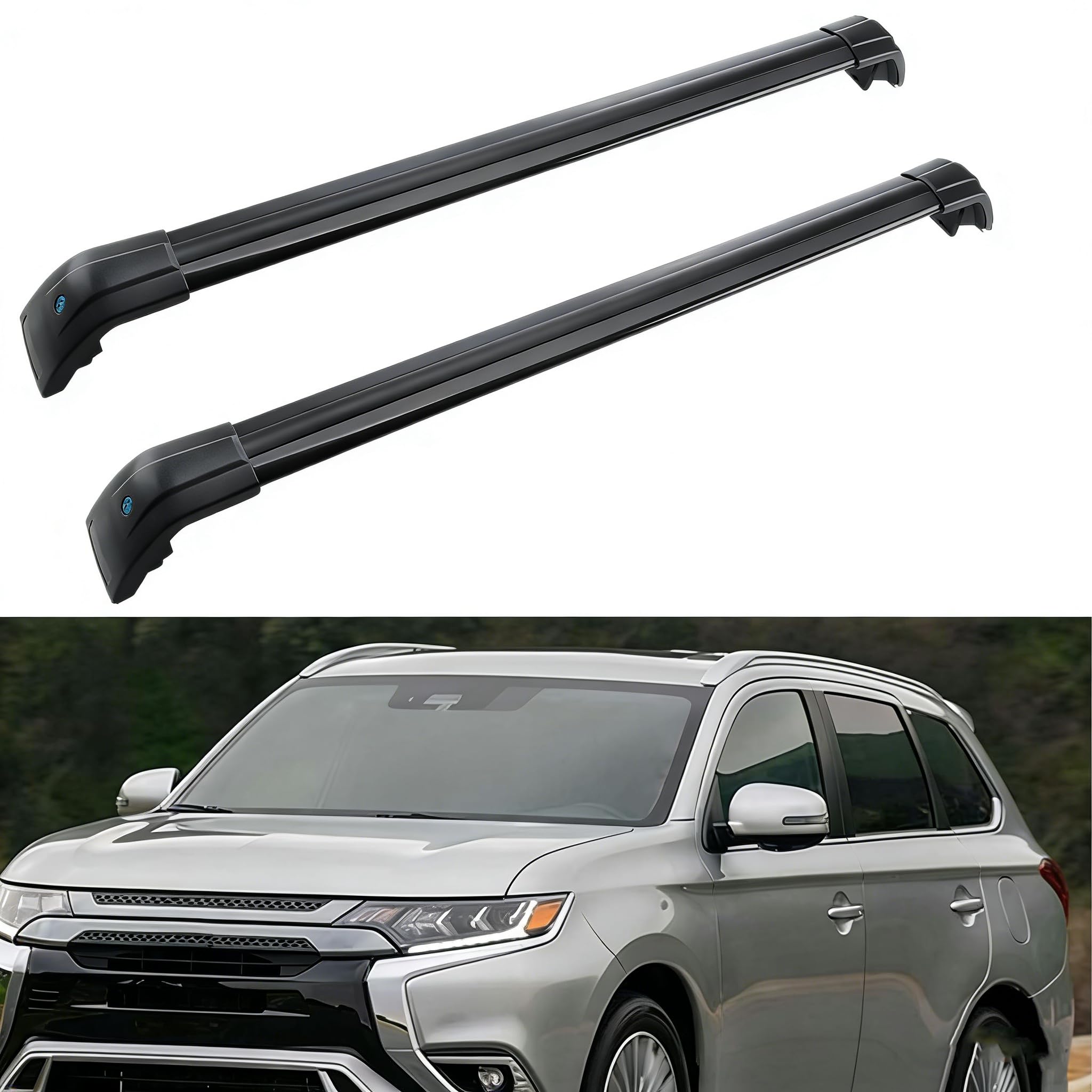 MotorFansClub Roof Rack Cross Bars for Mitsubishi Outlander PHEV 2014-2020 | Cargo & Luggage Carrier