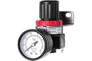 AIRVEXALON Air Compressor Pressure Regulator Airtac AR2000 1/4'' NPT with Bracket and Gauge 0-140 PSI Adjustable