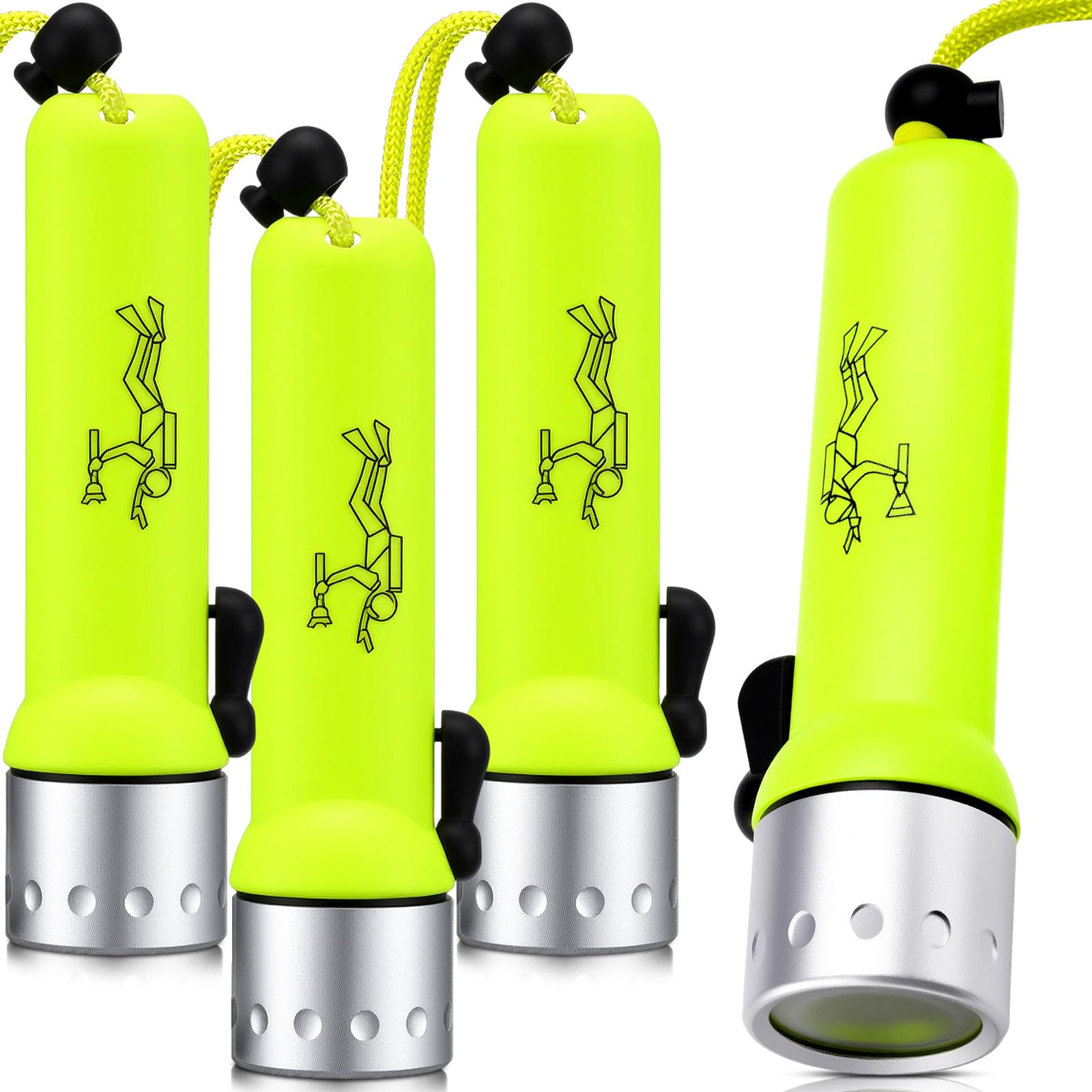 Photo 1 of Retisee 4 Pack Scuba Diving Flashlight, 1000 Lumen T6 LED Dive Light Bright Waterproof Underwater Flashlight Snorkeling Diving Torch Submersible Light for Outdoor Underwater Sports