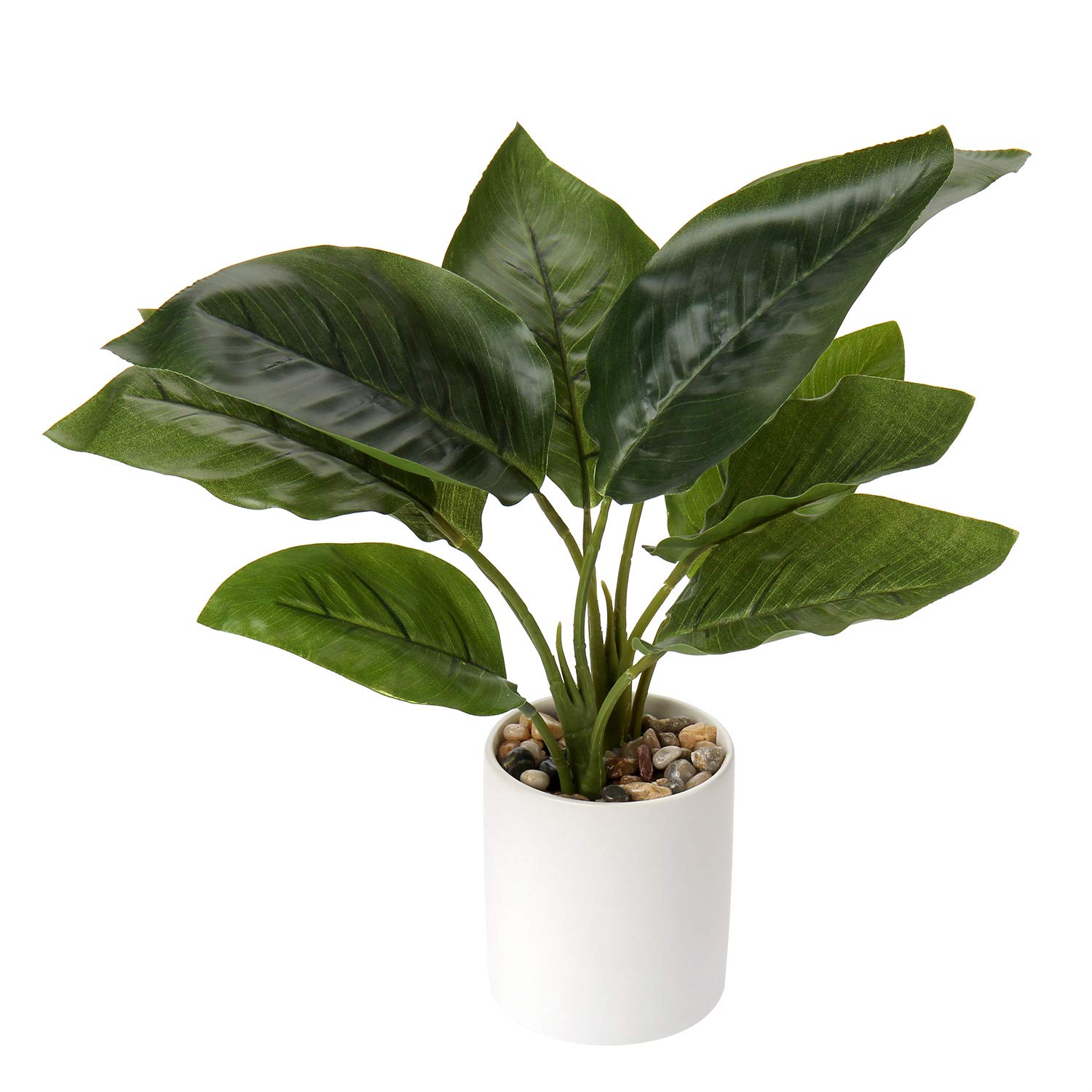 Briful 15.5" Artificial Plants Fake Plants Indoor Tropical Faux Canna Arrangement in Pot for Home Garden Office Desk Shower Room Decoration