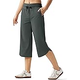 Willit Women's Capri Athletic Hiking Wide Leg Quick Dry Capri Pants Casual Lightweight Summer Cropped Pants