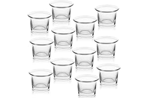 Letine Tealight Candle Holder Set of 12- Clear Glass Votive Candle Holders Bulk for Christmas Decorations, Wedding, Party & Home Decor