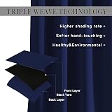 Aspire Homeware Blackout Curtains 66x90 Eyelet Navy 2 Panels Thermal view 4