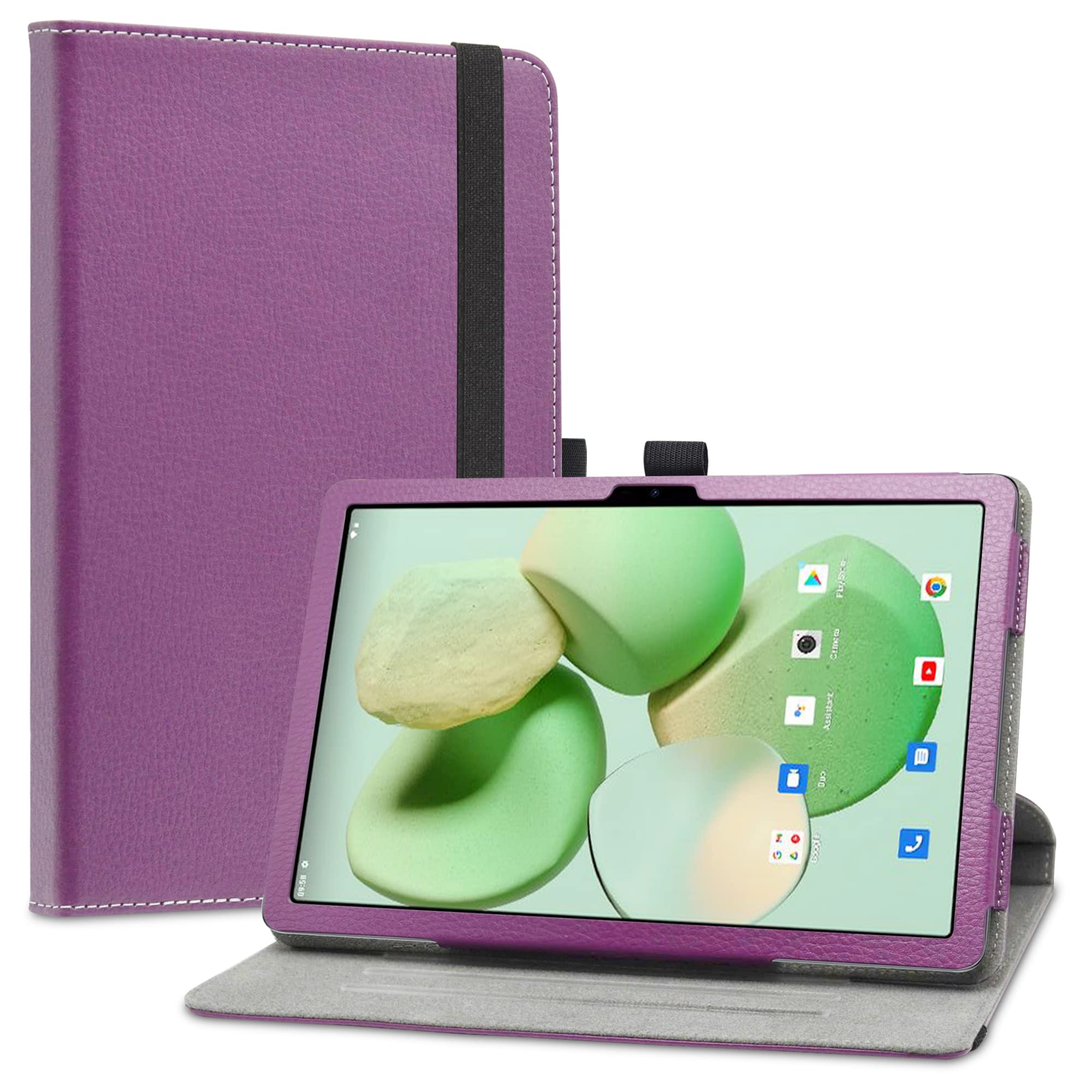 LiuShan Rotating Case for DOOGEE T10,Case for DOOGEE T10 Pro，360 Degree Rotation Stand PU With Cute Pattern Cover for DOOGEE T10/DOOGEE T10 Pro/DOOGEE T10S Android Tablet 10.1 Inch,Purple