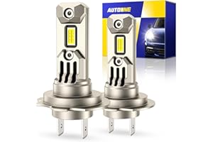 AUTOONE H7 LED Bulbs, Latest-Gen 60000LM 1200% Brighter, 6500K Cool White 1:1 Mini Halogen Size H7 H7LL Accessory Fog Light, No Extra Adapter Needed, Non-polarity Plug and Play, Pack of 2
