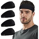 Sukeen Cooling Sports Headbands for Men: Instant Cooling Moisture Wicking Sweatbands Non-Slip, Quick-Dry Elastic Fabric Mens Headband for Gym Running Tennis Training Workout