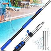 GADFISH Pool Pole Telescopic, 16FT Reach Aluminium Telescoping Pole with 4 Baffle Locks, Universal Extension Pole for Skimmer Nets, Rakes, Brushes and Vacuum Heads -Swimming Pool Cleaning Tools