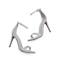 DREAM PAIRS Women's High Heels Flower Ankle Strap