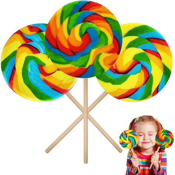 Amazon.com : Jumbo Rainbow Twist Swirl Lollipop, Mixed Fruit