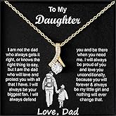 LIU JUN To My Daughter Necklace - Birthday, Christmas, New Year Gift From Dad Mom With Inspirational Message Card