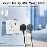RICOKEY Double Plug Socket USB Switched Wall Socket 2 Gang 3.1A 15.5W White view 6