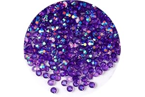 LAVIYO 4500 Pcs SS6 2mm AB Flatback Rhinestones for Nails Art Crafts Transparent Glitter Round Gems Crystals DIY Clothes Shoes(Clear Dark Purple AB)