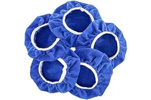 Glarks 5Pcs 9-10 Inch Car Polisher Pad Bonnet Soft Microfiber Polishing Bonnet Buffing Pad Cover for 9" and 10" Car Polisher
