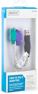 DIGITUS USB to PS/2 Adapter Mouse Keyboard Converter Cable USB-A Male to 2x view 2