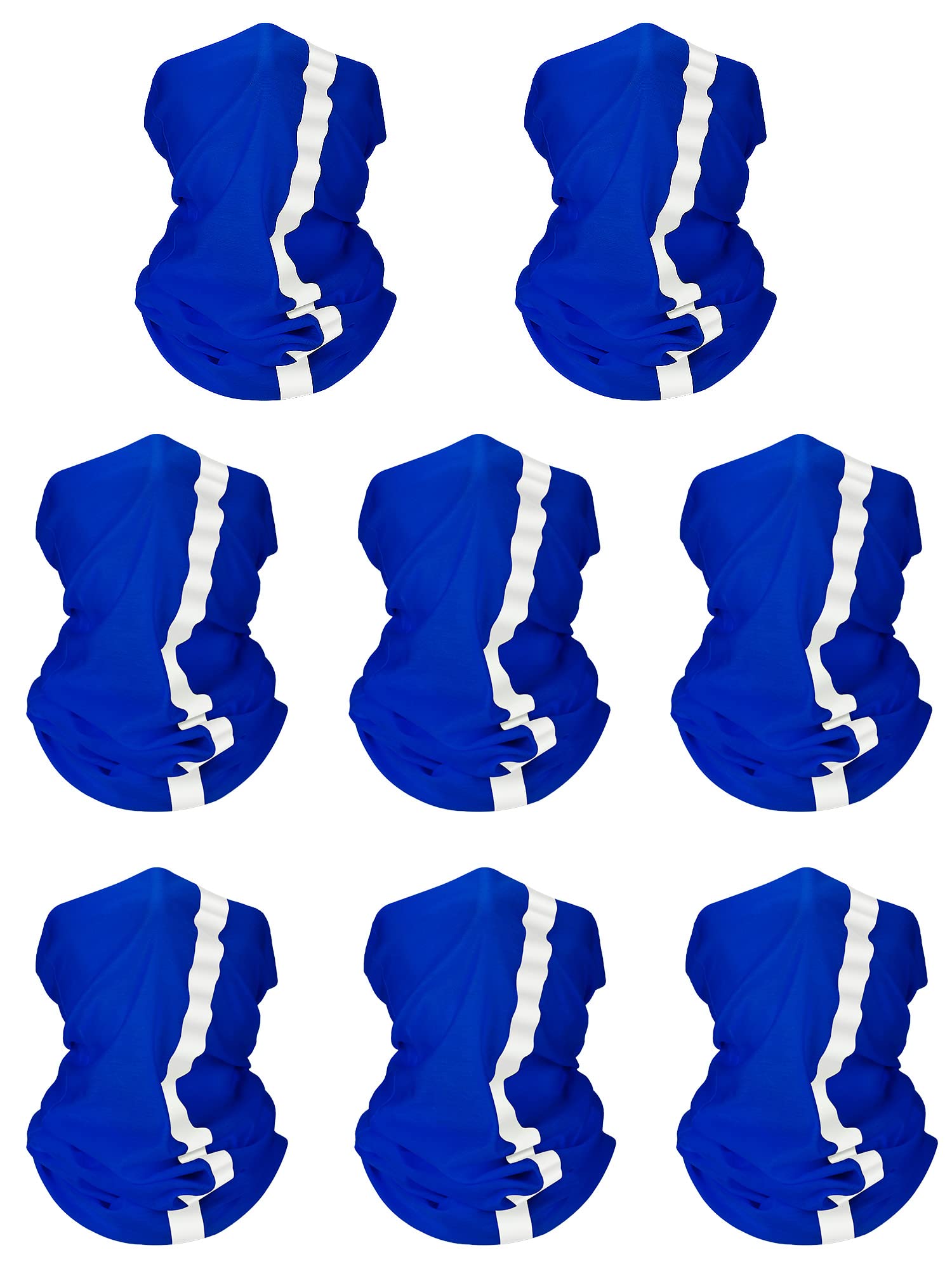 Photo 1 of SATINIOR 8 Pcs Neck Gaiter, Reflective Cooling UV Protection Neon Bandana Breathable Face Mask for Men Women Cycling Skiing(Royal Blue,Polyester)