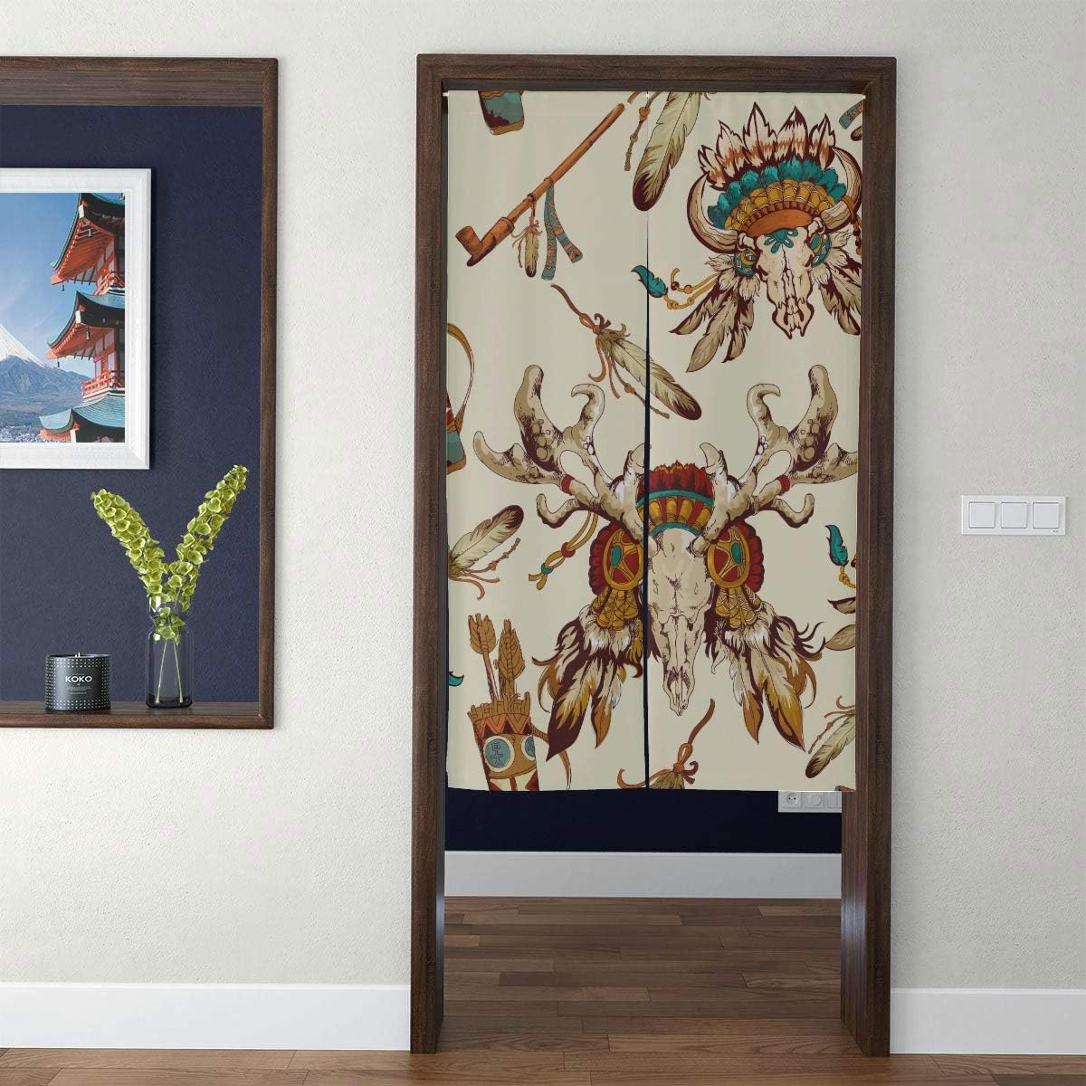 JGYJF Door Tapestry Japanese Half Door Curtain Tribal Wild