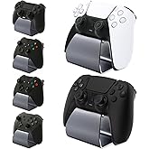 playvital 2 Pack Stand-AL Controller Stand for ps5, for ps4, Aluminium Metal Display Gamepad Holder for Xbox Series X/S, Xbox One, Switch 2 Pro, Universal Desktop Controller Supporter, Gray