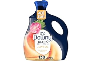 Downy Ultra Soft Plus Fresh Fabric Softener Liquid, Joyful, Island Hibiscus & Mango, 93 fl oz, 138 Loads, Downy Fabric Softener, Laundry Softener