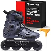 FlyingEagle F6 Falcon Pro Unisex Inline Roller Skates, 11 Size Options | Hard Boot Support, Replaceable Side Protector, Rockerable Axles, CNC 6000 Aluminum Frame, 85A SHR Wheels, ABEC-7 Bearings
