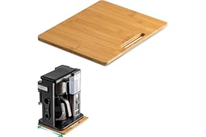 ANBOXIT Bamboo Appliance Slider, Sliding Tray for Coffee Maker, Kitchen Countertop Appliance Rolling Tray, Coffee Pot Slider Tray with Rubber Wheels, Wide - Small (10"D x 12"W)