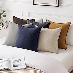 MIULEE Decorative Linen Pillow Covers 20x20 Inch
