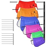 Zwinz 2 Pcs Saddle Pad Rack, Heavy Duty 180 Degree Swing Wall Mounted Horse Blanket Holder with 6 Well-Spaced Extra-Long Arms, Horse Saddle Stand for Various Accessories