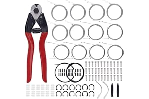 lasuroa 103pcs Bicycle Brake Cable Kit, Brake Line Housing Kit with Shifter Wire Cutter End Caps O-Ring C-Shape Buckle for Bi