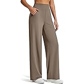 G4Free Breathable Ribbed Knit Wide Leg Yoga Pants Women Stretch Yoga Pants High Waist Trouser with Pockets