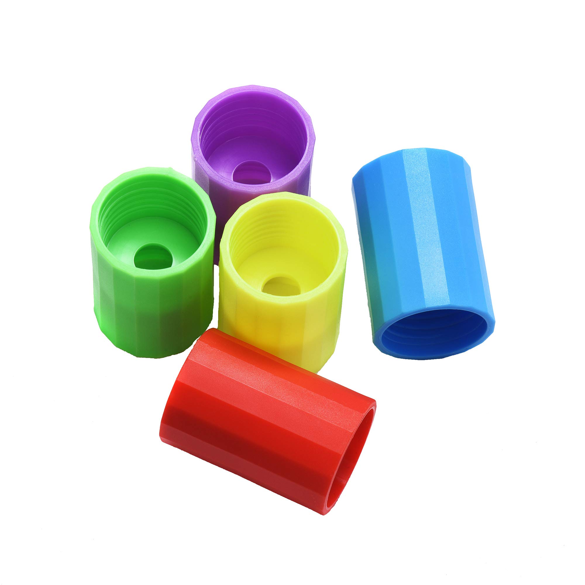 25 Pieces Tornadoes in A Bottle, Plastic Tornado Bottle Connector Cyclone Tube Vortex Connector for Scientific Experiment, 5 Colors