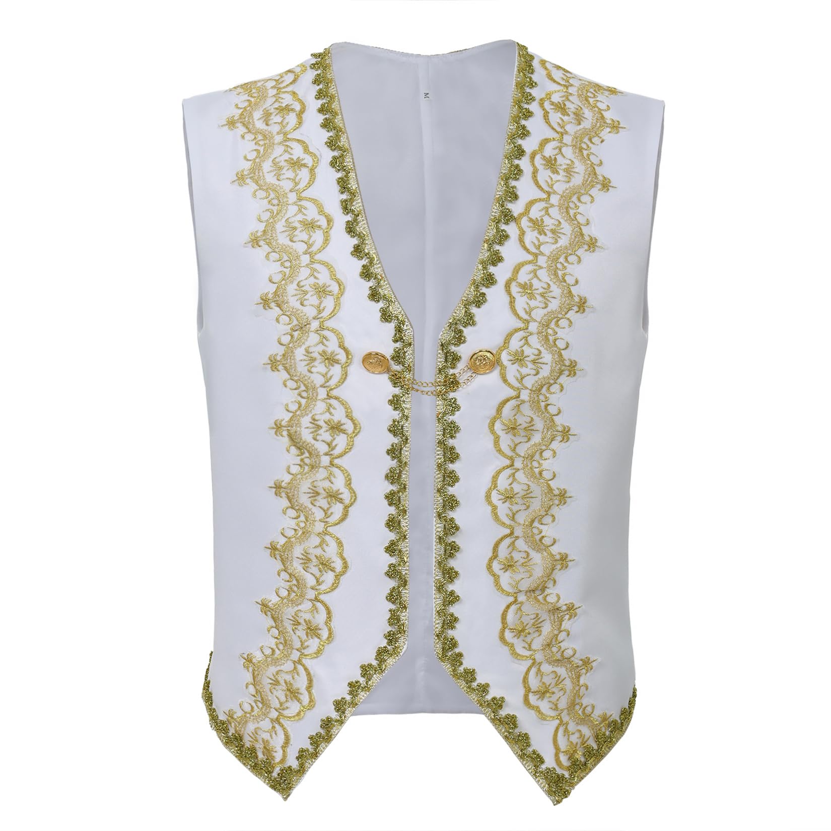 Men Victorian Rococo Court Style Embroidered Vest Waistcoat Prince Cosplay Costume Tuxedo Suit Vest for Wedding Prom Cocktail